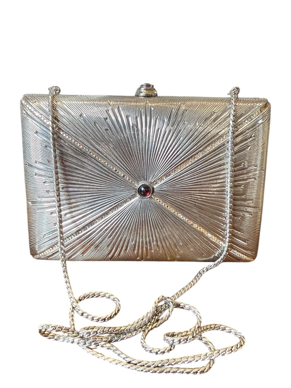 Rare Vintage Judith Leiber Neiman Marcus Art Deco Style Starburst Clutch 1970s